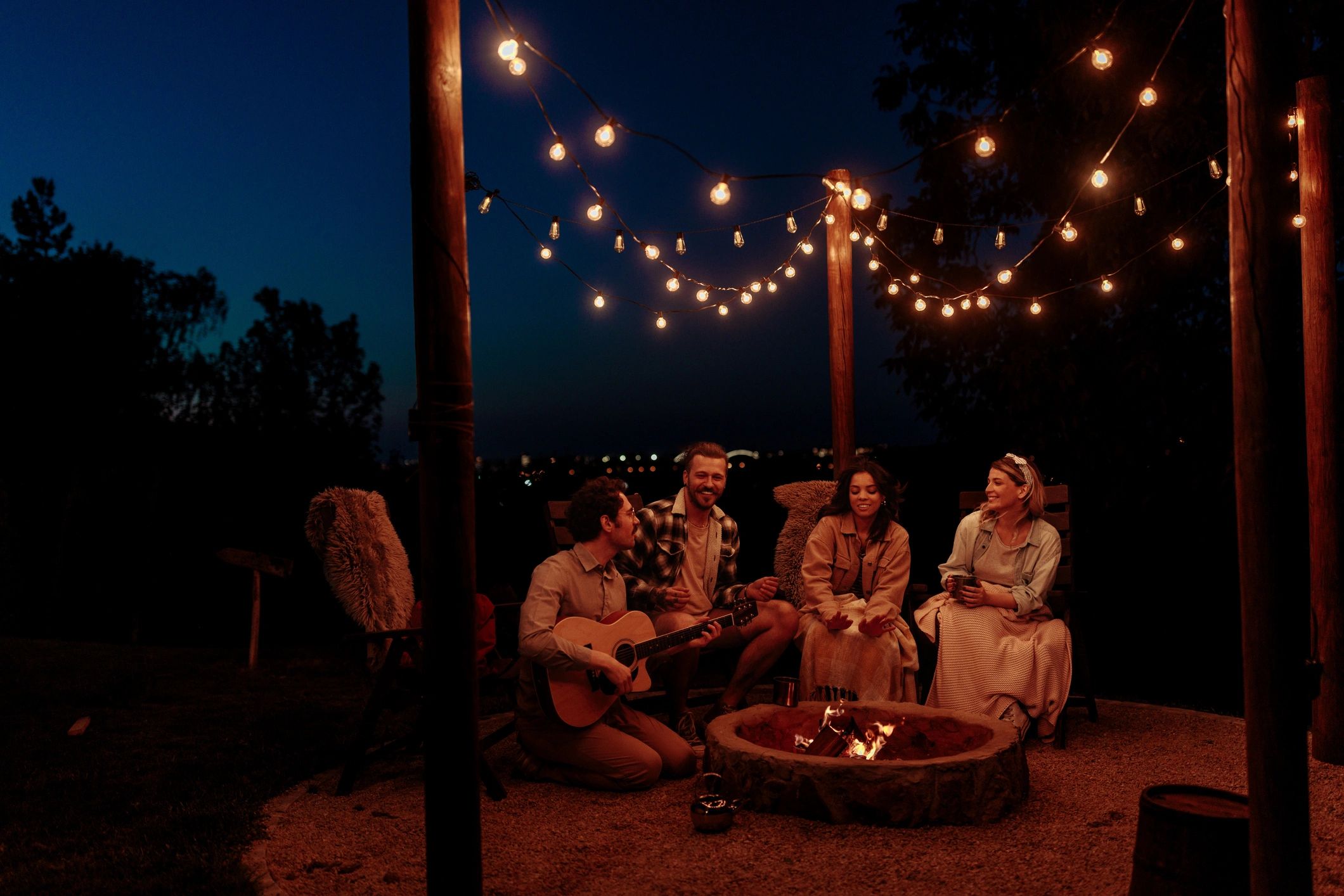 community gathering warm atmosphere minimal design